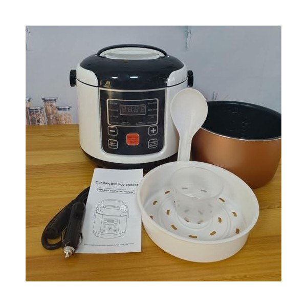 Mini Cuiseur à Riz, Fonction de Maintien au Chaud, Cuiseur à Riz Portable, capacité de 2 L pour Voitures 24V 