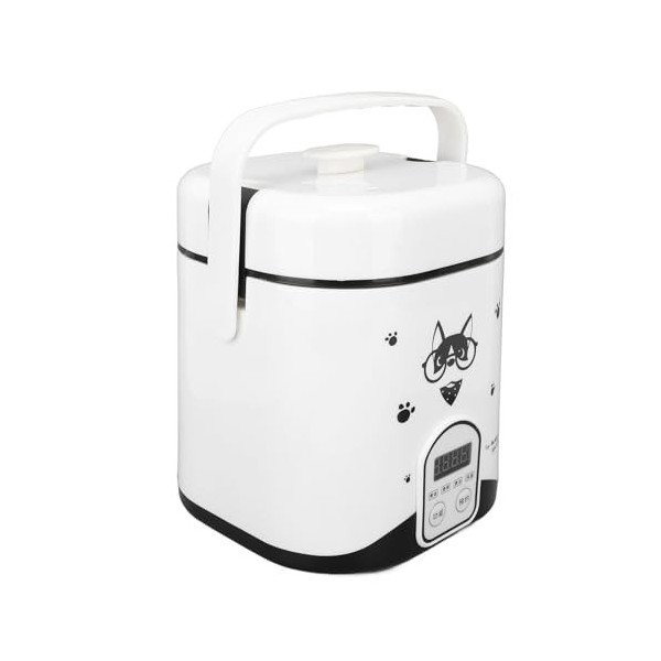 Petit Cuiseur à Riz de 1,2 L avec Revêtement Antiadhésif, Cuiseur de Voyage Multifonction 180 W avec Minuterie de 24 Heures, 