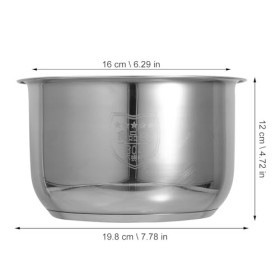 Inner Pot Instant Pot de cuisson intérieur en acier inoxydable 3 L pour cuiseur à riz intérieur récipient de remplacement pou
