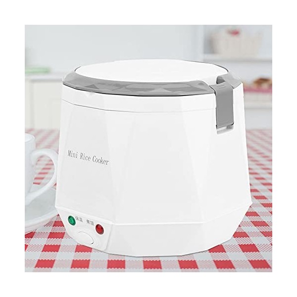 Mini Cuiseur à Riz électrique Portable de 1,6 L, Outil de Cuisson du Riz adapté à une Utilisation en Voiture 12V, Blanc