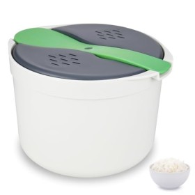 RUCUDIM Cuiseur à riz pour micro-ondes 2 L - Cuiseur vapeur pour micro-ondes - Cuiseur à riz anti-adhésif - Cuiseur à riz et 
