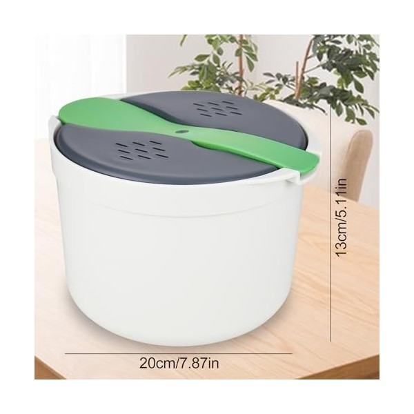 RUCUDIM Cuiseur à riz pour micro-ondes 2 L - Cuiseur vapeur pour micro-ondes - Cuiseur à riz anti-adhésif - Cuiseur à riz et 