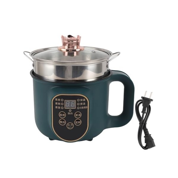 Cuiseur à Riz, Cuiseur à Riz Antiadhésif de 1,8 L avec Panier de Cuisson à la Vapeur, Multicuiseur, Petit Cuiseur électrique 