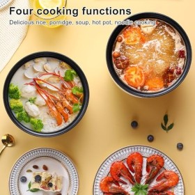 Fockety Cuiseur à Riz Numérique, 300 W, 1,8 L Doubles Couches Cuiseur à Grains Anti-brûlure Antiadhésif Cuiseur à Vapeur Marm