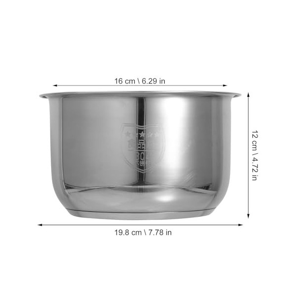 MAGICLULU Doublure de cuiseur à Riz Stainless Steel inoxlm Bol mélangeur de Cuisine récipient de revêtement de Batterie de Cu