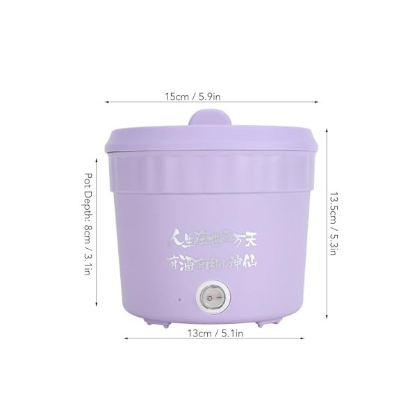 Mini Marmite électrique 450W, 1,2 L, Cuiseur Rapide de Nouilles pour Ramen, œufs et Pâtes, Cuiseur Multifonctionnel Prise UE