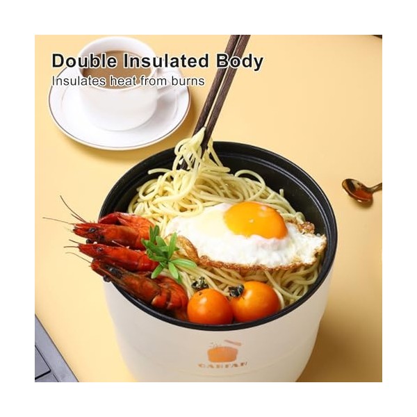 Cuiseur à Riz électrique, Marmite électrique Multifonctionnelle 1,8 L avec Double Couche Anti-brûlure Antiadhésive pour Nouil