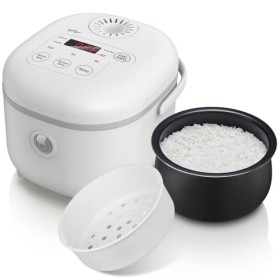 Bear Cuiseur de riz 4 tasses non cuit avec Cuiseur Vapeur, Multifonctionnel 350W Electric Mini Rice Cooker,6 Fonctions de C