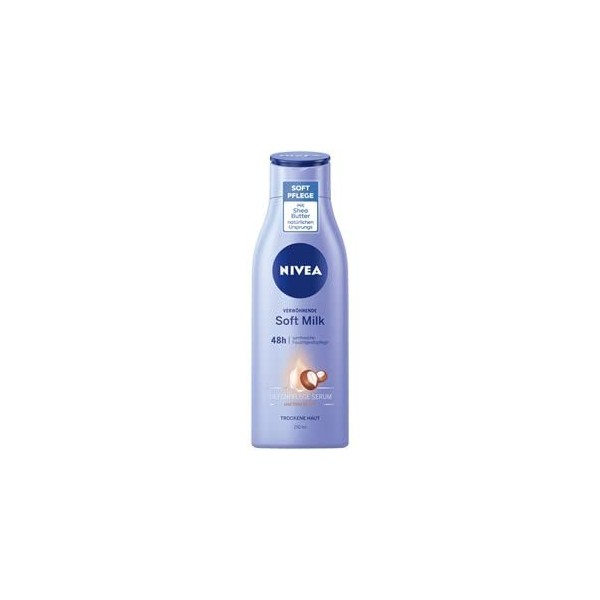 NIVEA Lait doux Pampering 400 ml , lait corporel pour peaux sèches avec sérum de soin profond, soin hydratant au beurre de k