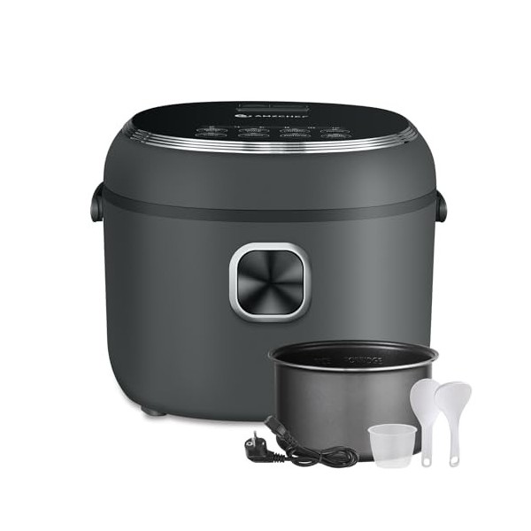 AMZCHEF Mini cuiseur de riz 2L multifonctionnel pour 1-4 personnes,4 tasses non cuit ,Rice Cooker de riz 400W,7 fonctions de