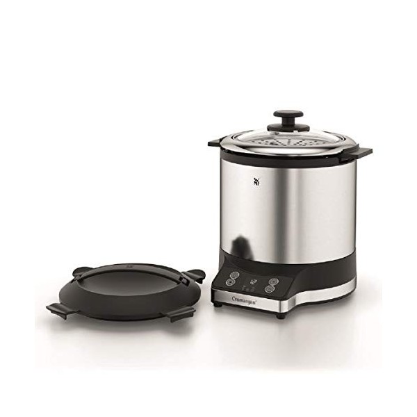 WMF KITCHENMINIS Cuiseur à Riz, Capacité 1L 250g , Cuisson Riz, Céréales, Légumes Panier Vapeur inclus , Design Inox Elegan