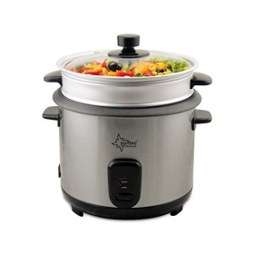 SUNTEC Cuiseur de riz RKO-9974 Thuy-Denise [capacité de 1 l, utilisable comme cuiseur vapeur, avec gobelet de mesure + pelle 