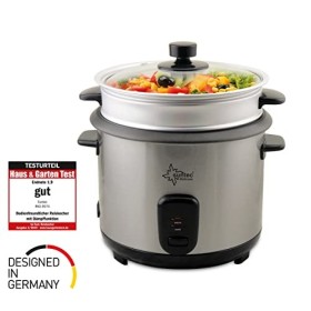 SUNTEC Cuiseur de riz RKO-9974 Thuy-Denise [capacité de 1 l, utilisable comme cuiseur vapeur, avec gobelet de mesure + pelle 