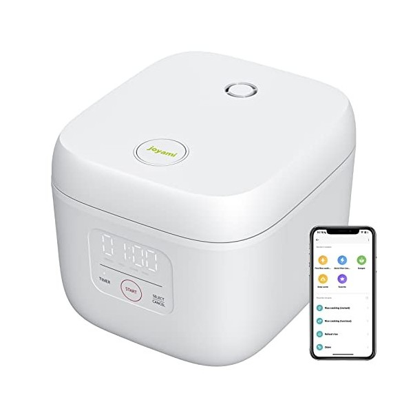 joyami Cuiseurs à Riz Mini Rice Cooker - Cuiseurs de Riz 1.6L 3.5 Tasses Intérieure Antiadhésive, Xiaomi Home App Contrôle Ma