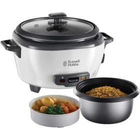 Russell Hobbs Cuiseur de Riz [Moyen] Mijoteuse 0,8L, 6 portions, Idéal aussi pour légumes/ poisson etc., cuillère à riz & ve