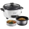 Russell Hobbs Cuiseur de Riz [Moyen] Mijoteuse 0,8L, 6 portions, Idéal aussi pour légumes/ poisson etc., cuillère à riz & ve