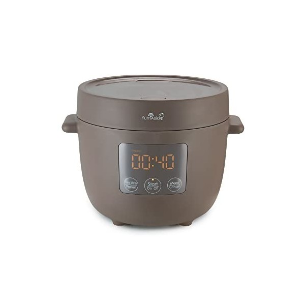 Yum Asia Tsuki Mini cuiseur à riz avec bol en céramique Shinsei 2,5 tasses, 0,45 litre 5 fonctions de cuisson du riz, 2 fon