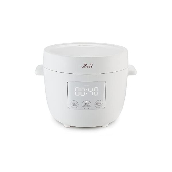Yum Asia Tsuki Mini cuiseur à riz avec bol en céramique Shinsei 2,5 tasses, 0,45 litre 5 fonctions de cuisson du riz, 2 fon C...