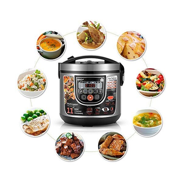 ForMe Multicuiseur 5L I 860W Cuiseur Riz 11 Programmes Cuisson I Cuiseur Vapeur I Fonction Maintien au Chaud I Cuve Intérieur