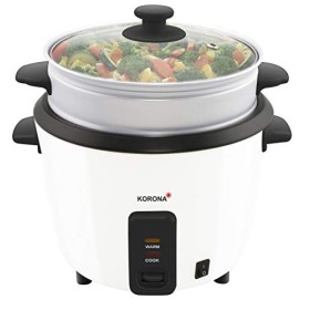 Korona 58010 Cuiseur à riz 2 en 1 I Blanc I Cuiseur vapeur avec insert I 1,5 l I Revêtement antiadhésif I Fonction maintien a