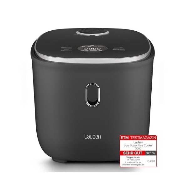 Lauben Low Sugar Rice Cooker Cuiseur à riz avec fonction Low-Sugar, volume de 3 l, 6 modes, démarrage différé, maintien au ch