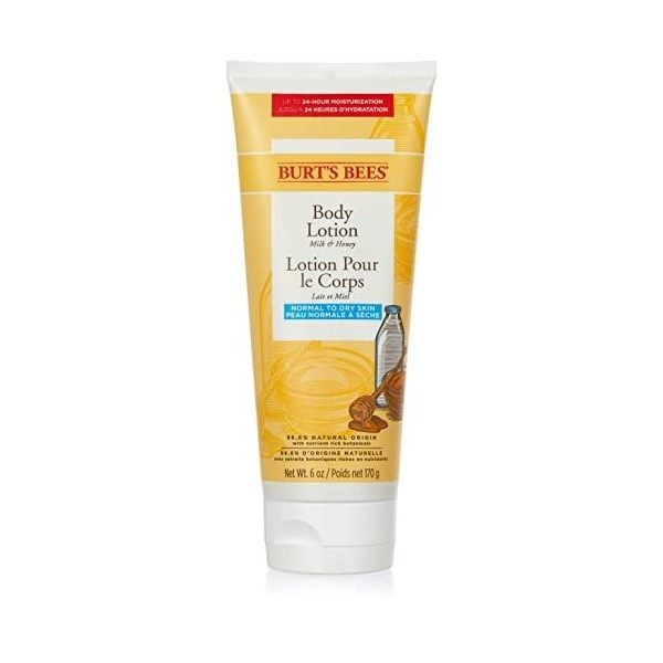 Lotion hydratante naturelle Burts Bees pour le corps au lait et au miel - 1 tube de 170 g