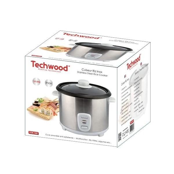 Techwood TCR-186 Cuiseur Riz Multi Fonctions 1,8 L