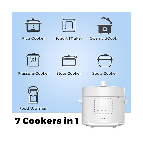 TOKIT Multicuiseur 5L Autocuiseur Électrique - Smart Control MiHome Cocottes-minute Mijoteuse, Cuiseur à Riz, Yaourtière, Cui