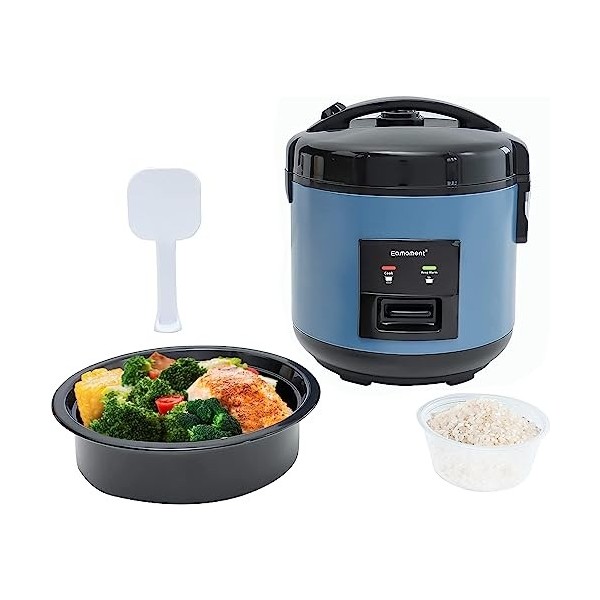 Eamoment DRC-5020BL 1 l | Cuiseur à riz et cuiseur vapeur 400 W 1 l à 5 tasses pour 1 à 5 personnes Cuisson rapide sans brû