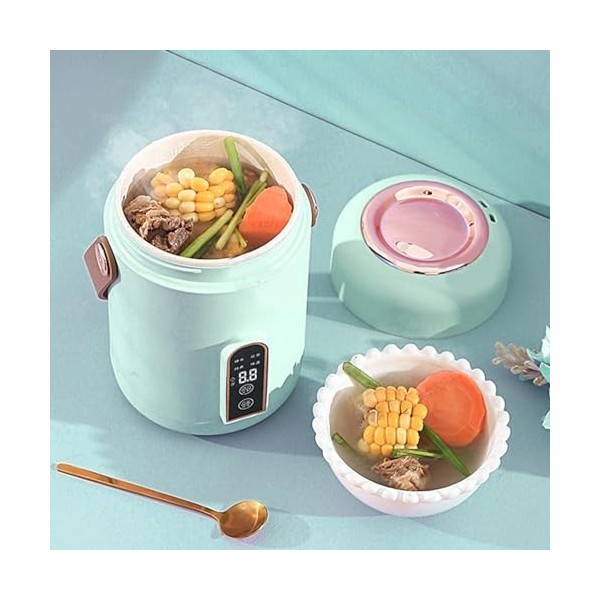 Jopwkuin Petit Cuiseur à Riz, Faitout électrique isolé, Facile à Utiliser, Chauffage Efficace et Portable pour la Maison et L