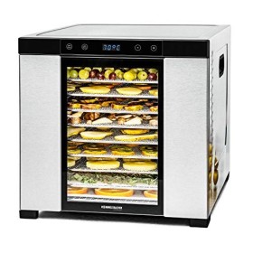 ROMMELSBACHER DA 1000 Déshydrateur automatique XXL Surface de séchage 1,6 m² + 10 plateaux de déshydratation en acier inoxyda