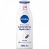 NIVEA Lotion corporelle à la lavande 400 ml , crème hydratante NIVEA pour peaux sèches avec huiles dorigine naturelle et pa