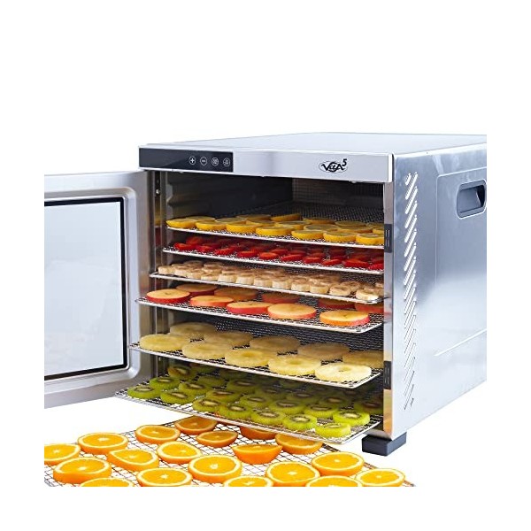 Vita5 Deshydrateur Alimentaire avec 10 Plateaux en Inox - Déshydrateur avec Minuterie 24h et Température 35-75 °C - Deshydrat