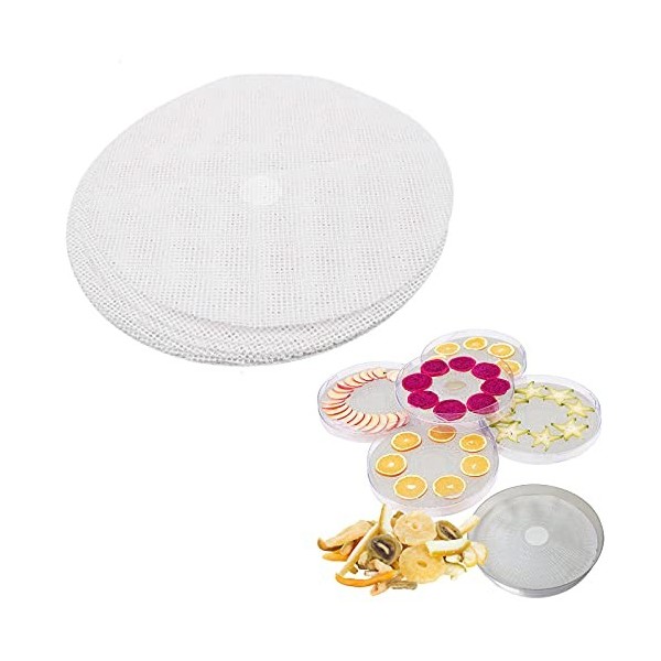 Feuilles Rondes de Déshydrateur de Silicone, 5 PCS Tapis de Déshydrateur de Nourriture Antiadhésifs Feuilles de Déshydrateur 