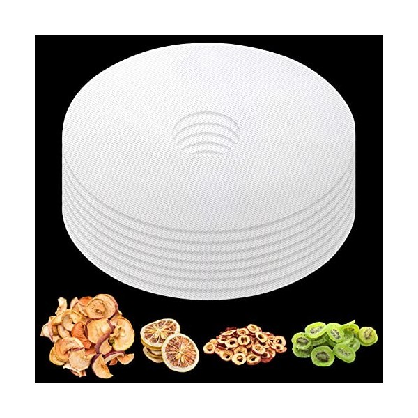 Lot de 8 tapis de déshydrateur en silicone rond anti-adhésif pour déshydrateur alimentaire réutilisable rond en silicone tapi