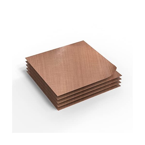 Kitchella Lot de 5 films déshydrants antiadhésifs avec revêtement en téflon 38 x 38 cm