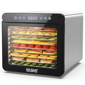 YASHE Déshydrateur Alimentaire, Température jusquà 75℃ et Minuterie 48H, 9 Plateaux en Acier Inoxydable, 9 Plateaux en Acier