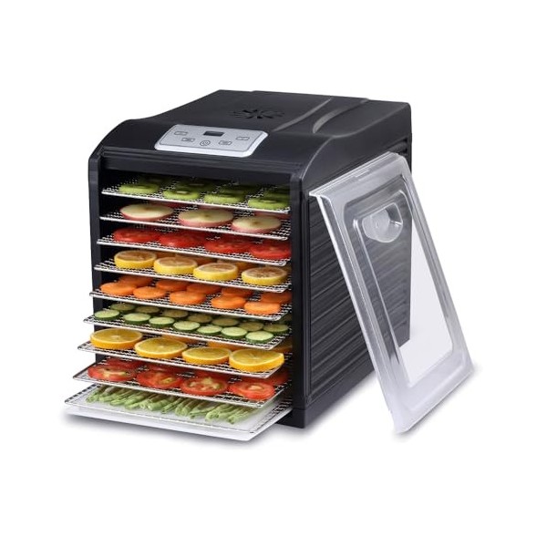 Déshydrateur Alimentaire BioChef Arizona Sol 9 Plateaux - Affichage numérique, Minuteur, Plateaux en acier inoxydable et amov