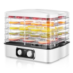 FOHERE DéShydrateur Alimentaire éLectrique, 240w MéNage Machine à SéCher Les Fruits, TempéRature RéGlable 35-70°C , 5 Plateau