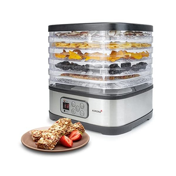 Korona 57011 Déshydrateur automatique avec forme de barre de céréales | 5 niveaux | Sèche les fruits, la viande, le poisson, 