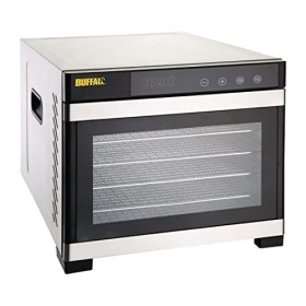 Buffalo Déshydrateur inox 6 plateaux Buffalo, 6 plateaux + minuterie numérique + porte, DB234