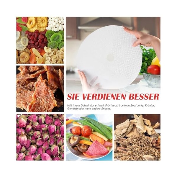 Lot de 8 films déshydrateurs ronds en silicone déshydrateur pour déshydrateur rond rond en silicone déshydrateur réutilisable