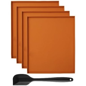 Lot de 4 tapis de déshydratation en silicone avec bord anti-adhésif - Multifonctions - Grattoir en silicone pour la fabricati