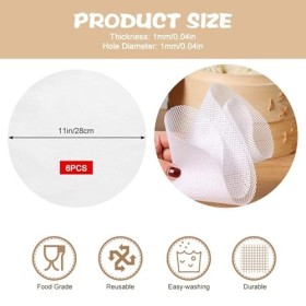 WENRERO 6 Pièces Feuilles de Déshydrateur de Silicone Tapis Déshydrateur Ronde Fruits Tapis Déshydrateur Antiadhésifs Tapis d