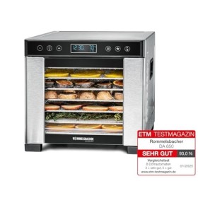 ROMMELSBACHER Déshydrateur automatique DA 650, surface de séchage 0,5 m², avec 7 plateaux de déshydratation en acier inoxydab