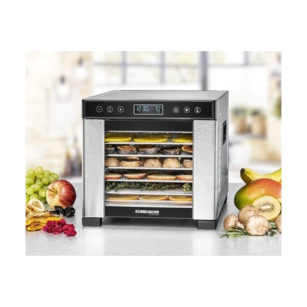 ROMMELSBACHER Déshydrateur automatique DA 650, surface de séchage 0,5 m², avec 7 plateaux de déshydratation en acier inoxydab