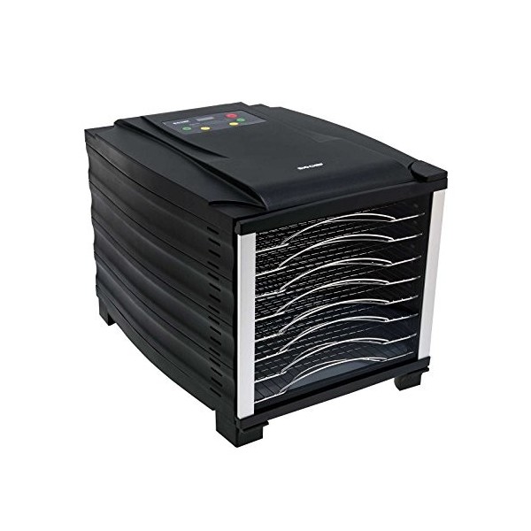 Déshydrateur dAliments BioChef Arizona 8 Plateaux en acier inoxydable - Minuterie, Porte Transparente, Plateaux amovibles, e