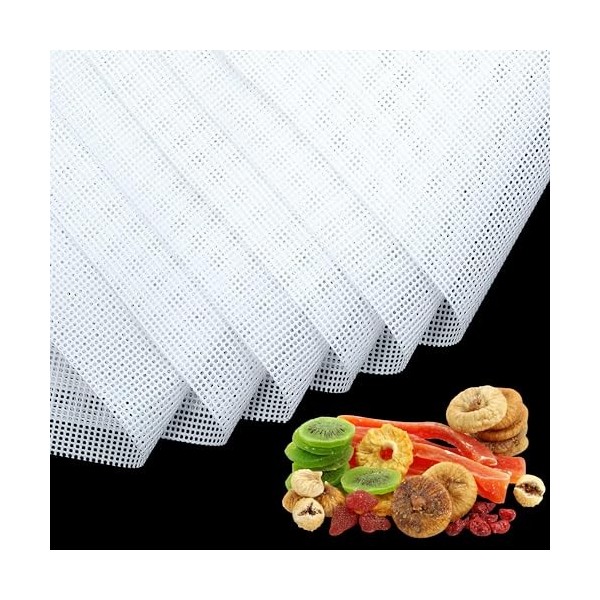 Feuilles Déshydrateur en Silicone, 8 Pièces Antiadhésif Feuille en Maille, Tapis de Déshydratation de Séchoir à Fruits Alimen