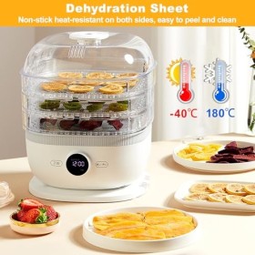 Feuilles Déshydrateur en Silicone, 8 Pièces Antiadhésif Feuille en Maille, Tapis de Déshydratation de Séchoir à Fruits Alimen