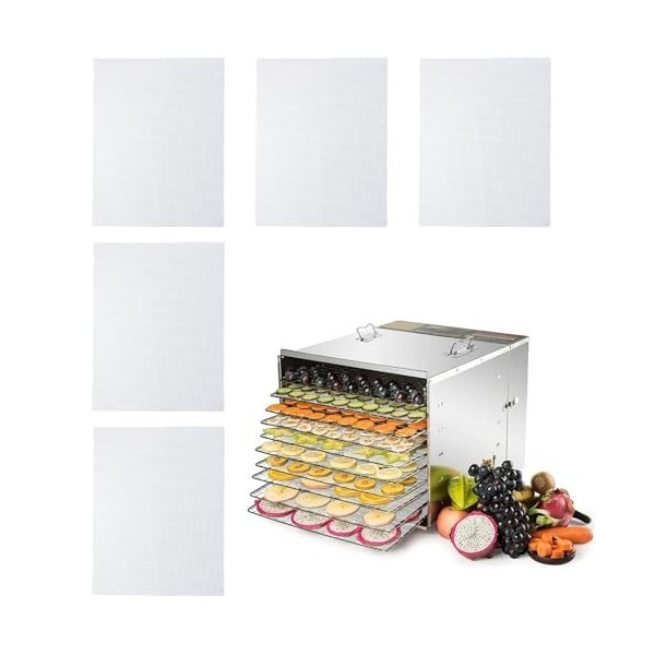 5 Pièces Feuilles Déshydrateur en Silicone, Antiadhésif Feuille en Maille, Planche de Déshydratation Réutilisable, Tapis de C